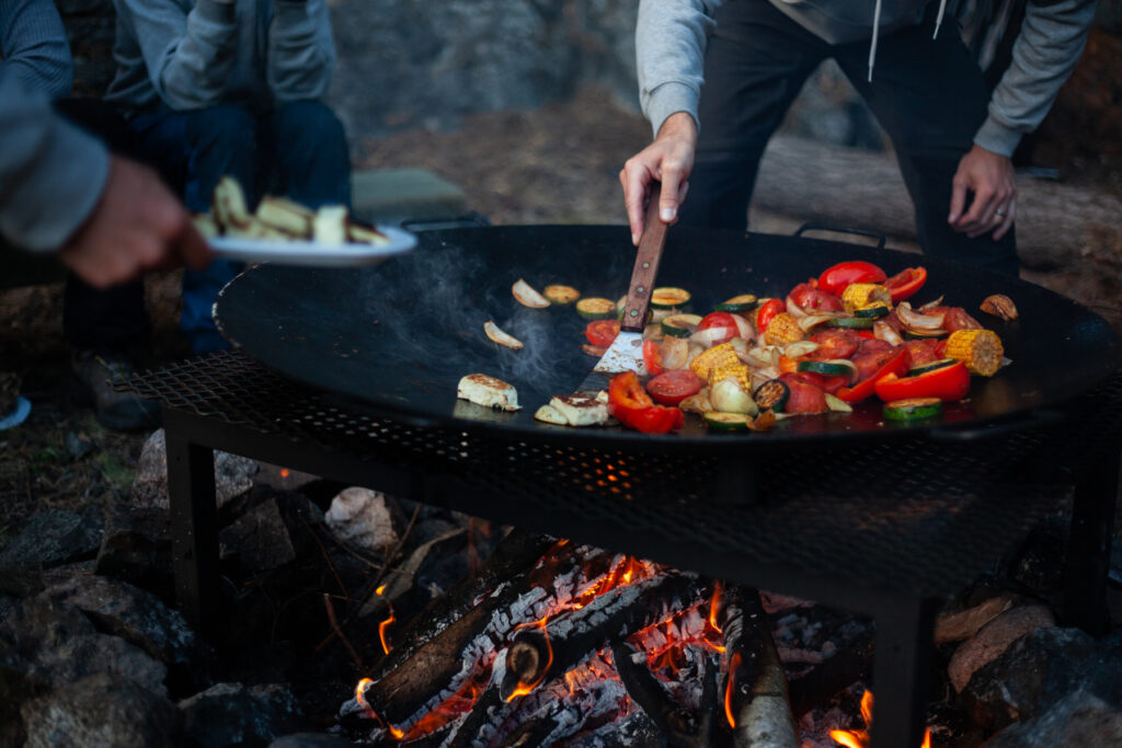 Wilderness cooking over the fire