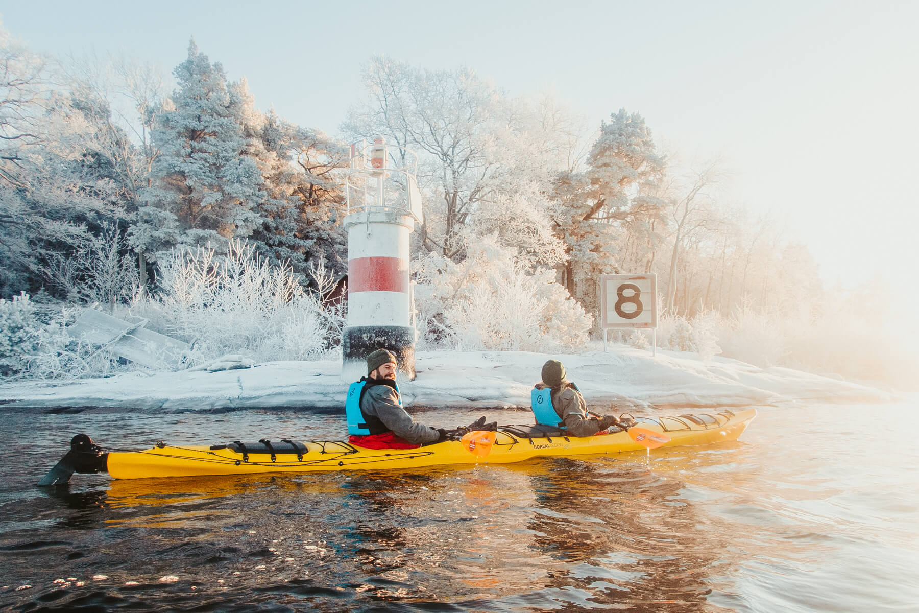 Winter kayaking Stockholm Archipelago