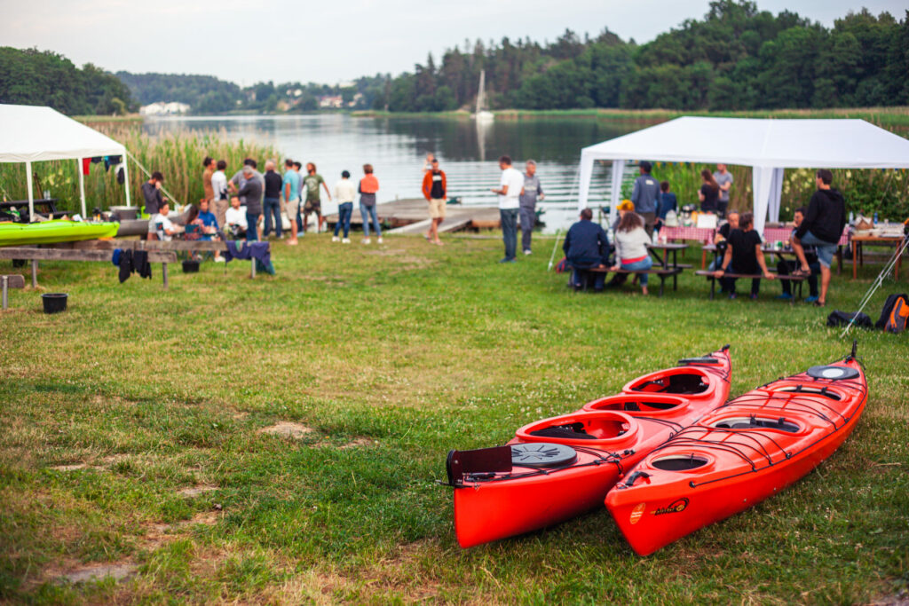 Starting the adventure at our waterfront kayak base