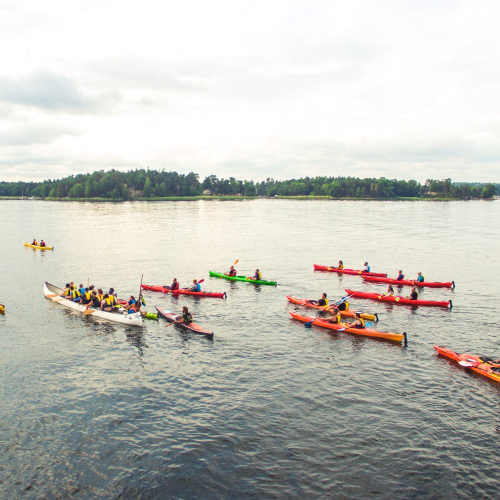 Experience the thrill of paddling a big canoe