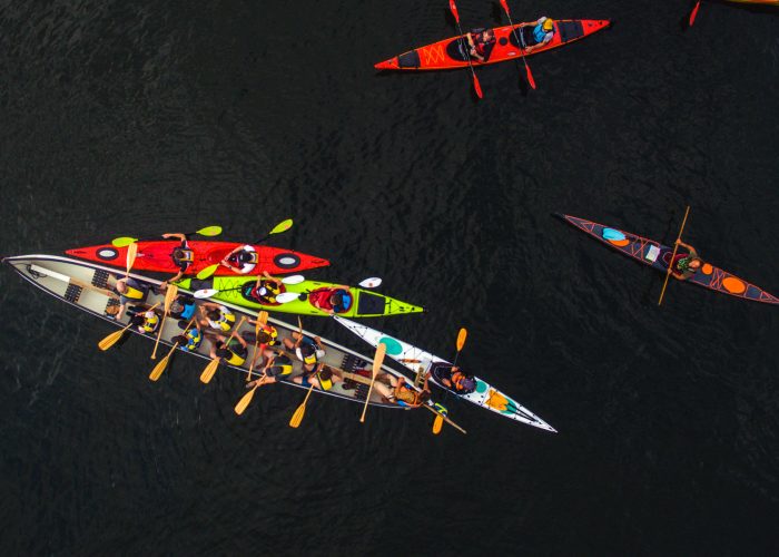 Experience the thrill of paddling a big canoe