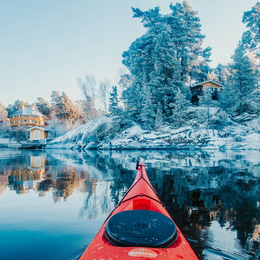 Paddle through snow-covered landscapes and icy waters
