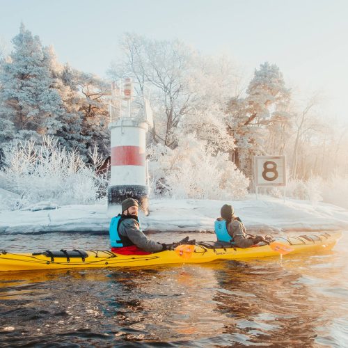 Breathe in the crisp, clean air as you glide over calm waters